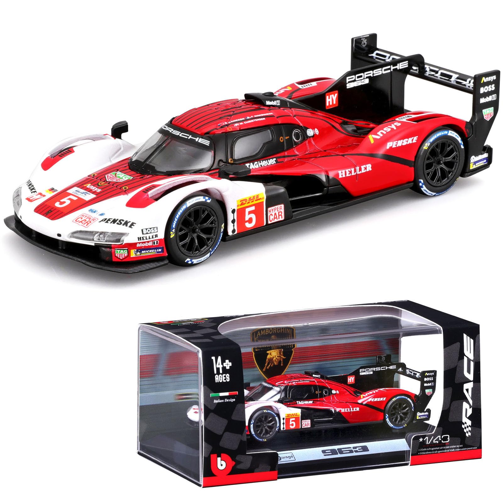 Amazon.com: Xiangtat 1:43 Model car for Porsche 963 5# 24h Le Mans